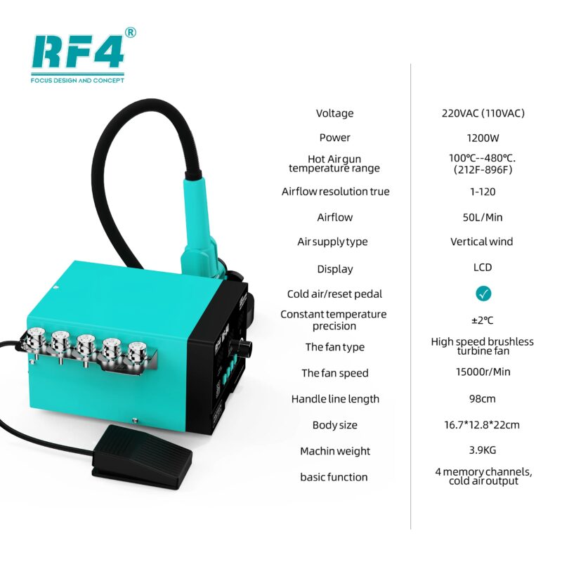 RF4 RF-H4 Hot Air Gun Soldering Station 1200W