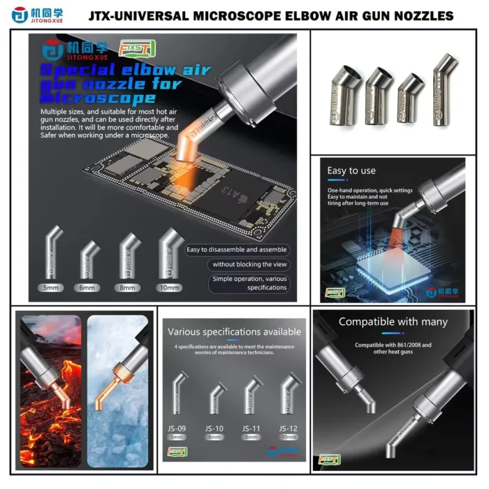 Jitongxue JS Universal 45° Elbow Air Gun Nozzles Set 5Pcs