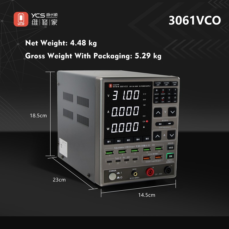 YCS 3061VCO Adjustable DC Power Supply 30V6A with OCP Protection
