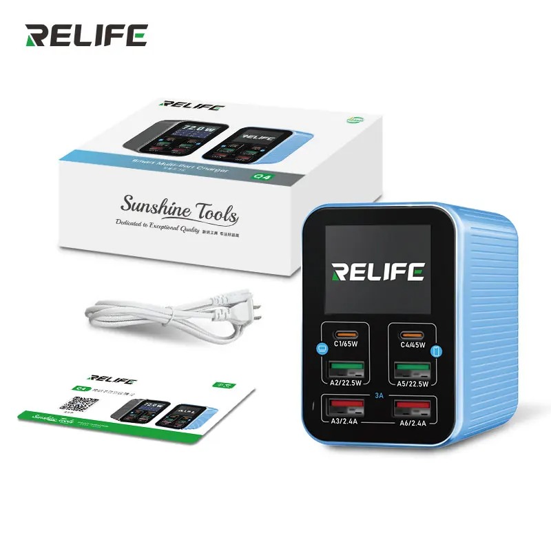 RELIFE Q4 72W Smart 6-Port Fast Charger