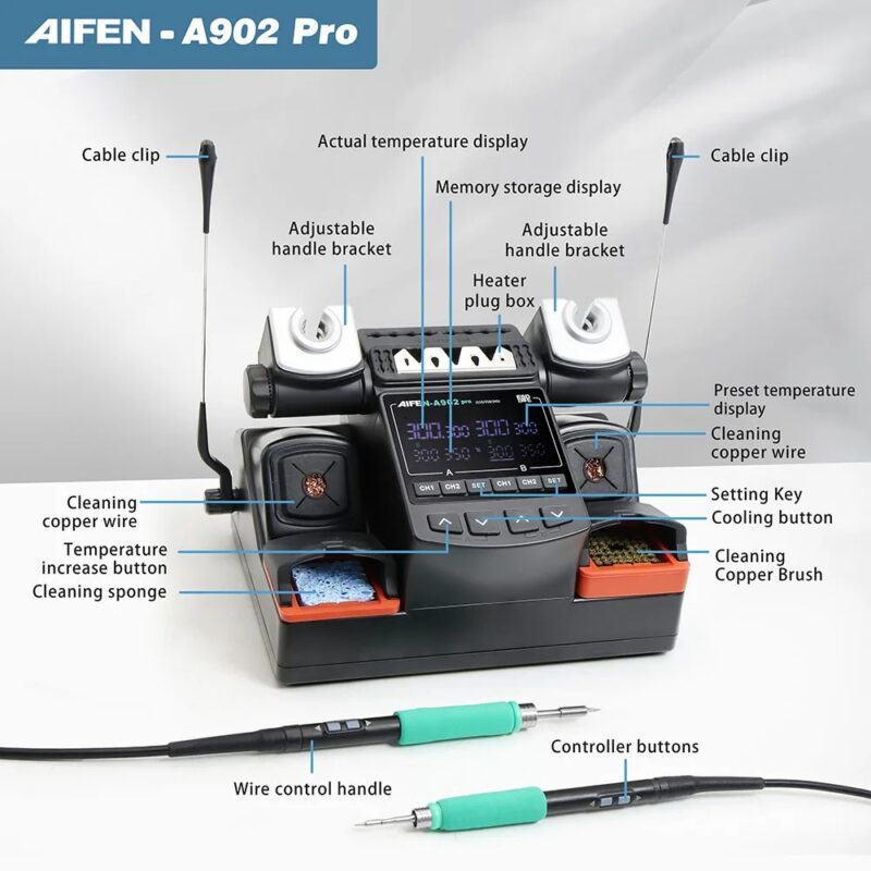 AIFEN A902PRO Soldering Station C115 C210 C245 Double Station