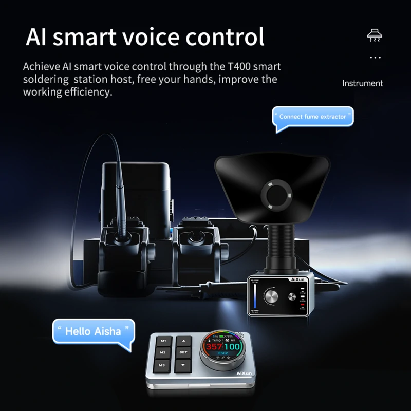 ES02 Desktop Fume Extractor Soldering Smoke Absorber With LED Light - AiXun