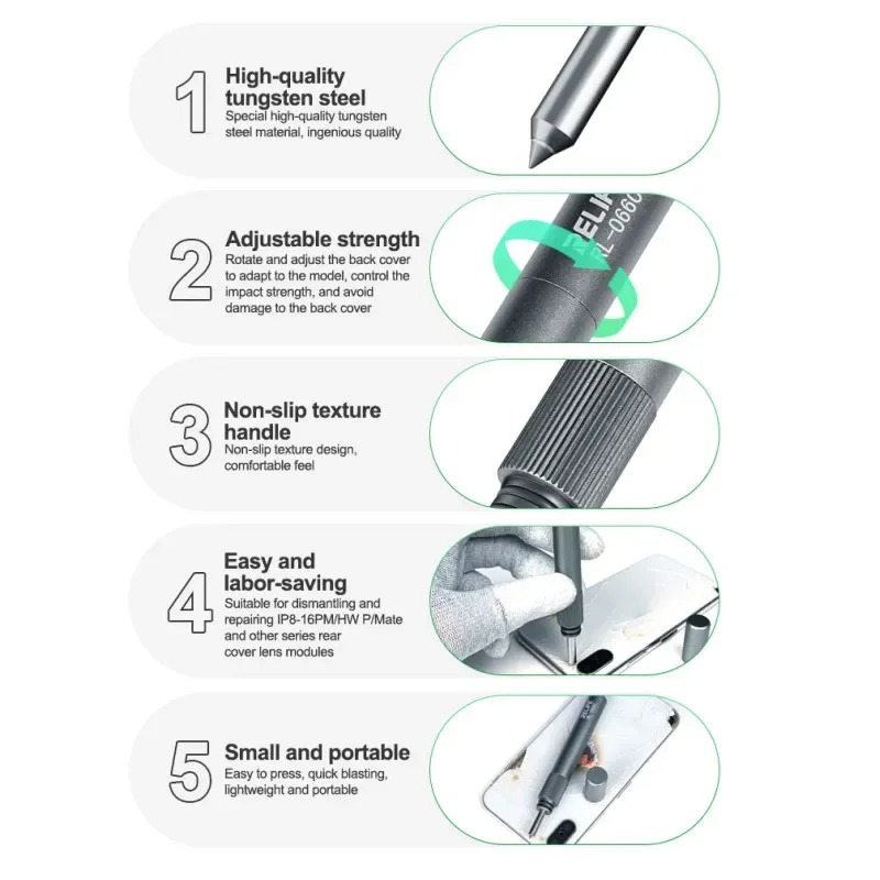 RELIFE RL-066C Mobile Phone Glass Back Cover Blasting Pen