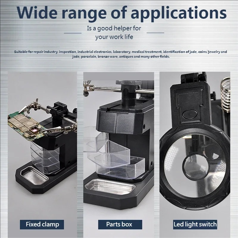 TE-803 LED Desktop Magnifier PCB Circuit Board Auxiliary Fixture