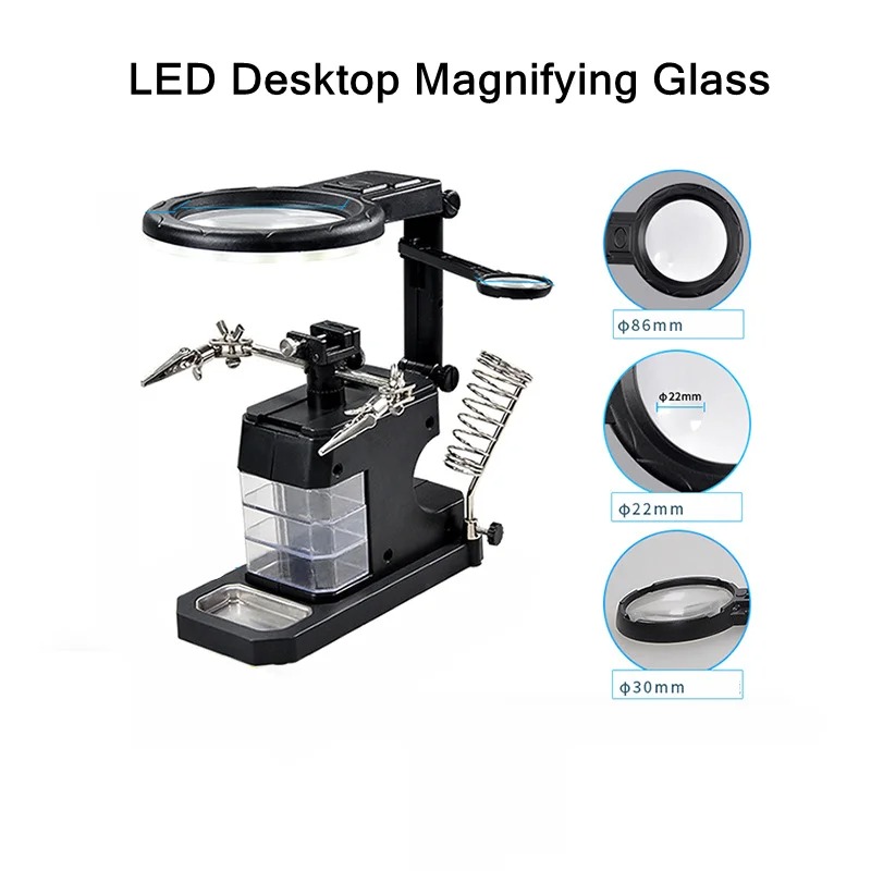 TE-803 LED Desktop Magnifier PCB Circuit Board Auxiliary Fixture