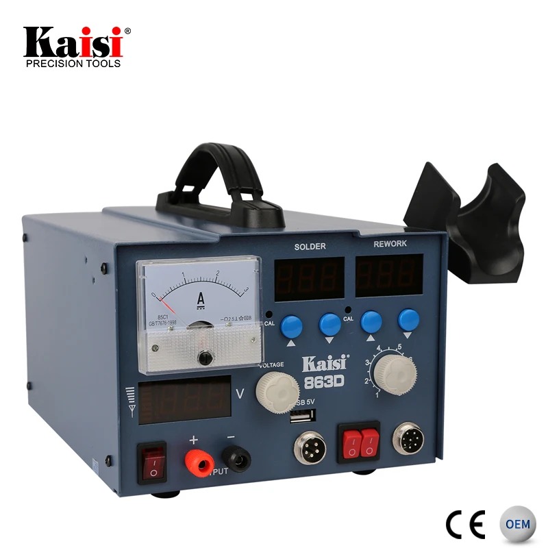 Kaisi K-863D Soldering Station Hot Air Gun 3A Power Supply