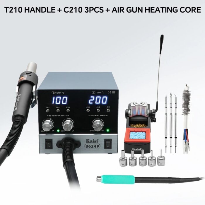 Kaisi 8624P 800W Hot Air Gun + Soldering Iron C210