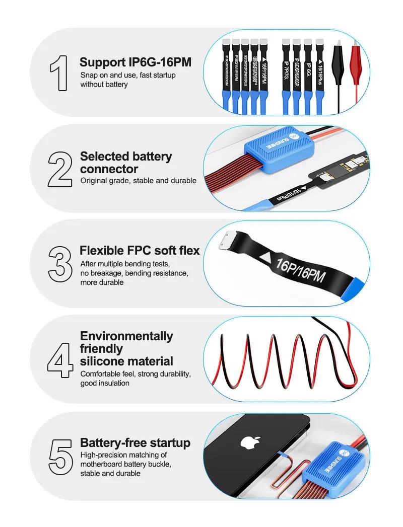 SUNSHINE SS-905K Power Boot Control Silicone Line Dedicated For iPhone 6-16PM