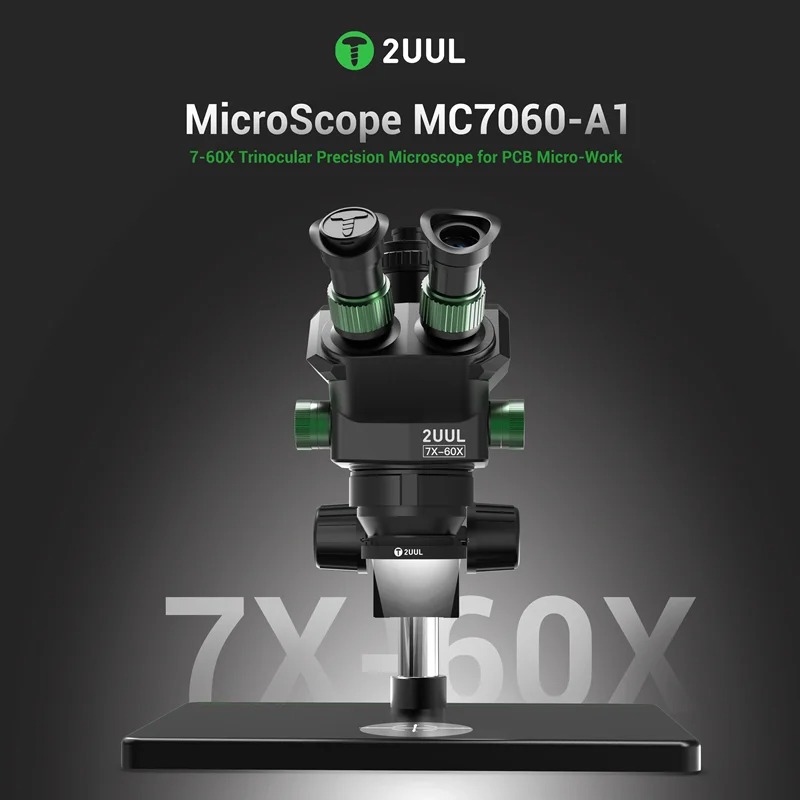 2UUL MC7060-A1 7-60X Microscope + Lens 0.5