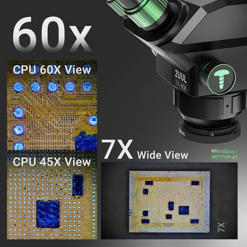 2UUL MC7060-A1 7-60X Microscope + Lens 0.5