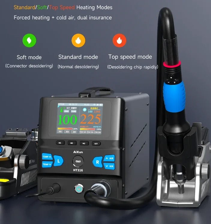 AIXUN HT316 2in1 Soldering Station Is 1400W Hot Air Rework Station