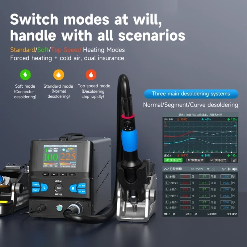 AIXUN HT316 2in1 Soldering Station Is 1400W Hot Air Rework Station