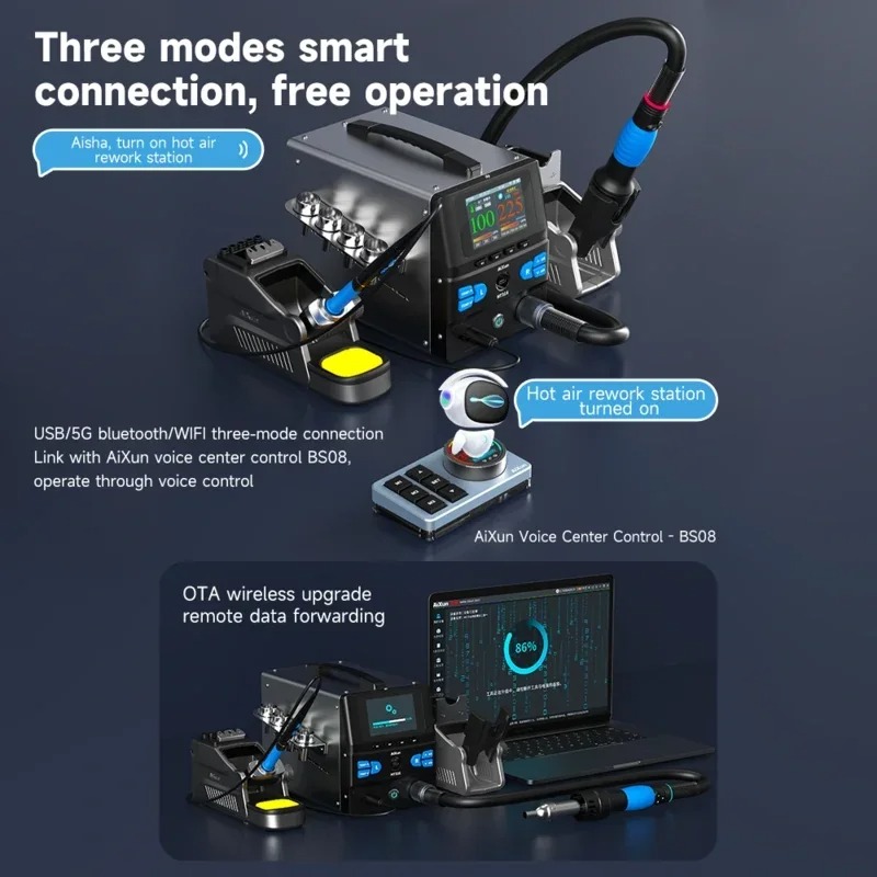 AIXUN HT316 2in1 Soldering Station Is 1400W Hot Air Rework Station