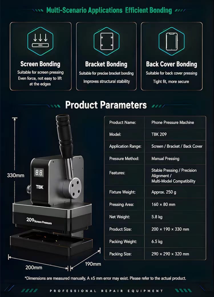 TBK-209 New professional pressure machine for phones